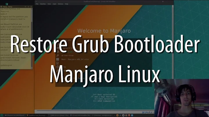 How to Restore Missing Grub Bootloader | Manjaro Linux Tutorial