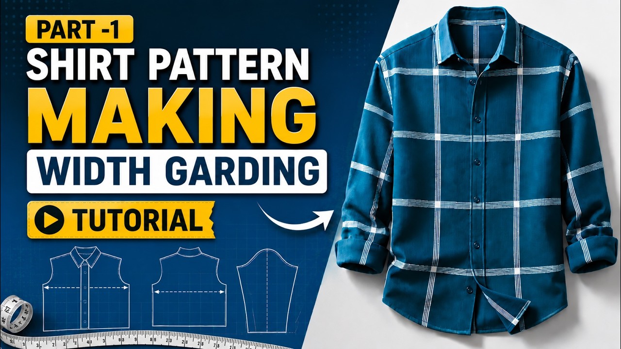 Shirt Pattern Making | Width Grading Tutorial | Lectra Pattern Making ...