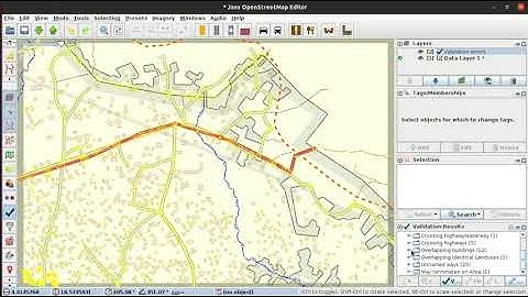 JOSM validation panel use for zooming on an object