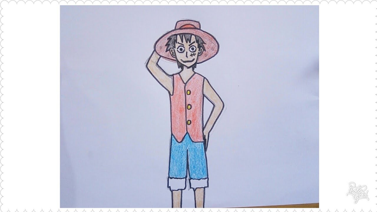 Cara Mudah MENGGAMBAR anime LUFFY ONE PIECE| Tutorial Indonesia 