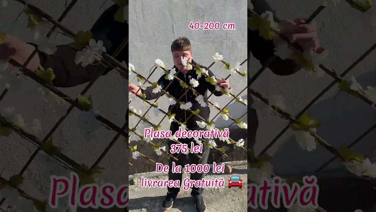 Plasa decorativ extensibil cu flori artificiale