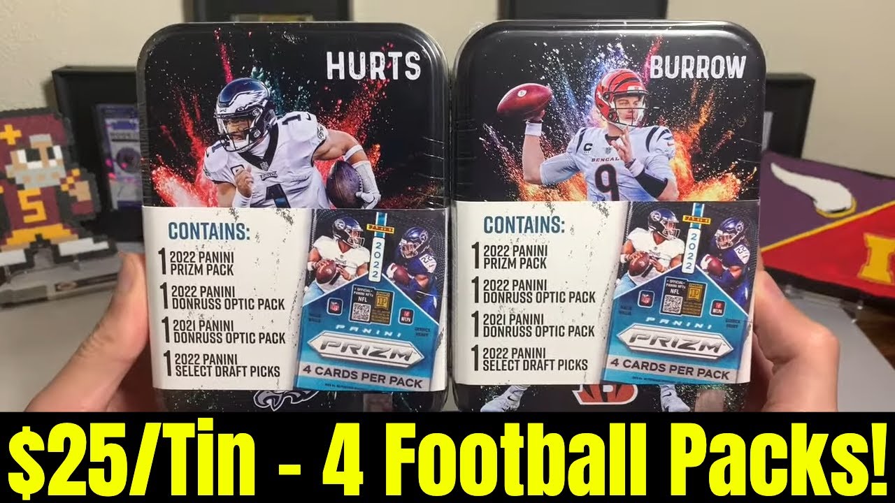 Trying These MJ Holdings Football Repack Tins Yet Again! 4 Packs For $25! Case Hit Chances?!