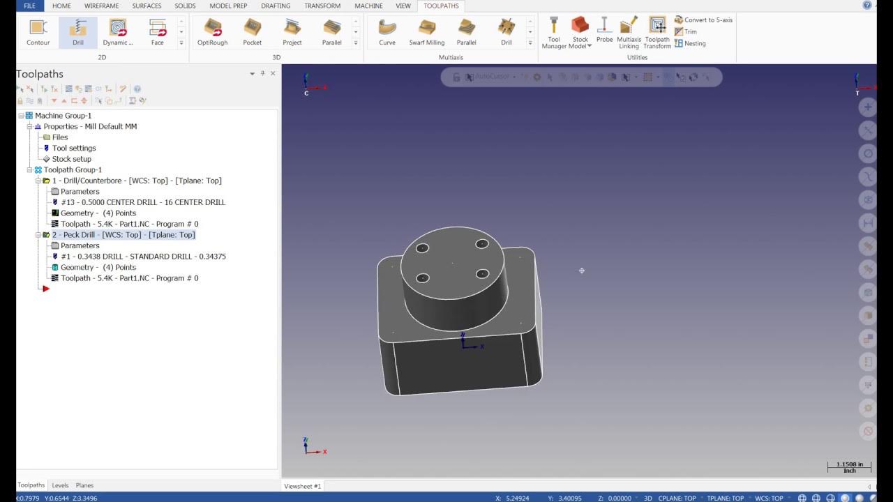 MASTERCAM 2017 TAP 1/827 NPT YouTube