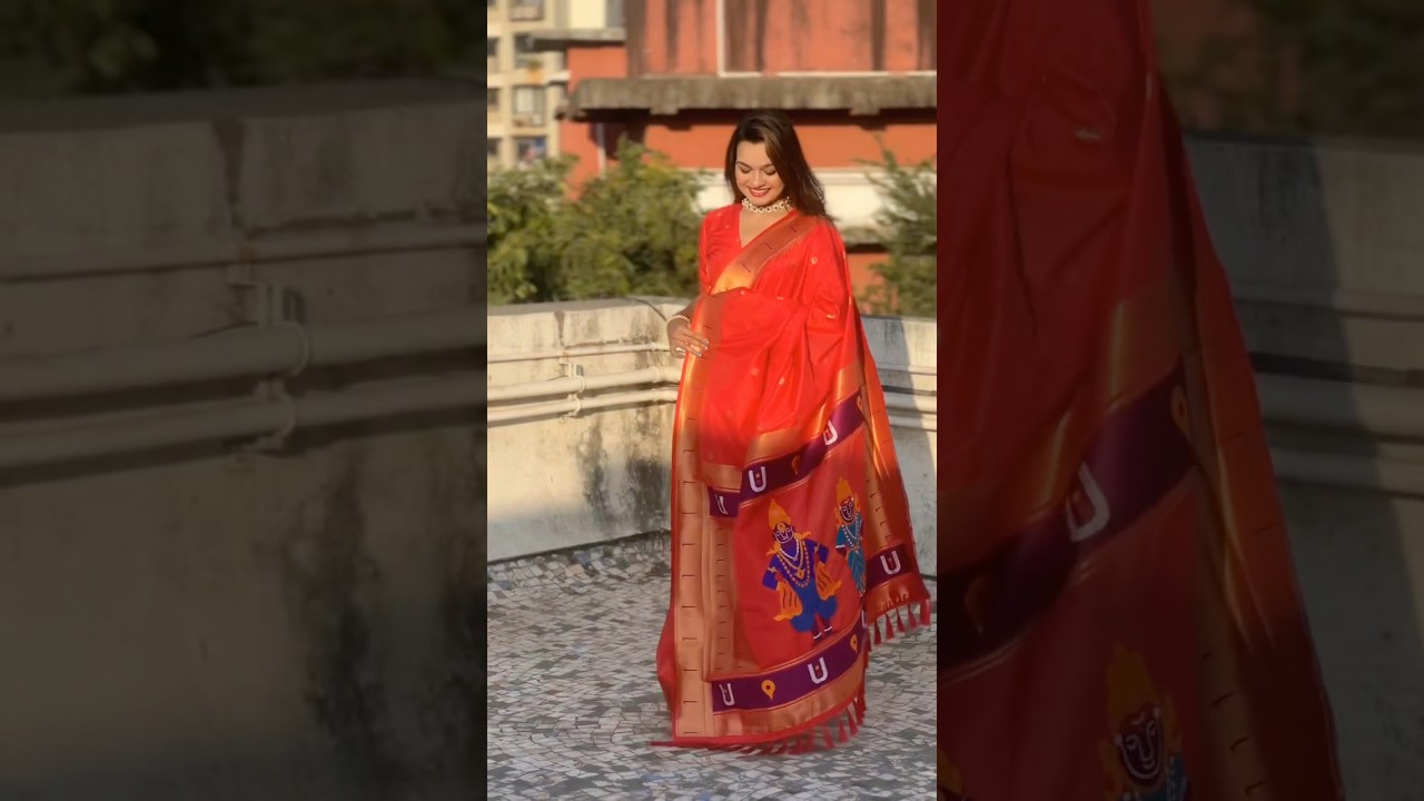 Paithani Vitthala Pallu Muniya Border Saree