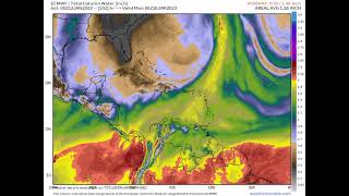 9 km ECMWF Global Pressure Caribbean Precipitable Water