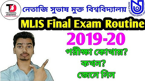 NSOU MLIS Term - End Exam Routine and Exam Center Published by Netaji Subhas Open University