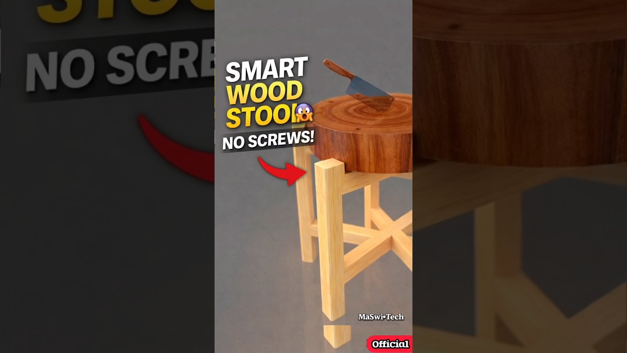 Smart Wooden Joint Stool 😱 No Nails, No Screws! | MaSwi Tech 