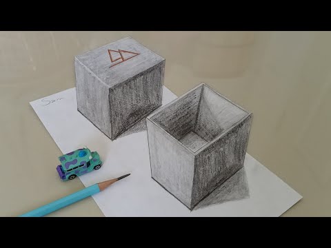 วาดภาพ กล่อง 3มิติ บนกระดาษง่ายๆ How to draw on paper Trick Art