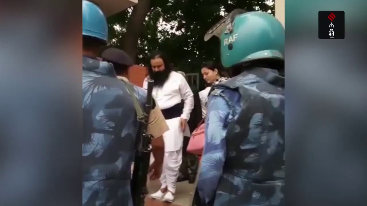 Convicted Of Rape Baba Gurmeet Ram Rahim Being Escorted Out Of Panchkula Court