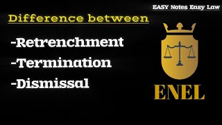 Difference between retranchment / Termination / Dismissal [industrial dispute] #LabourLaw #Law #LLB.