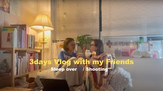 [Daily Vlog] Sleepover with my best friend at my house and apparel photoshoot!! Sleep over👩‍👩‍👧💤 ...