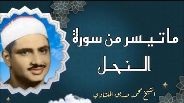 من التسجيلات النادره للشيخ صديق المنشاوي |ما تيسر من سورة {النحل}