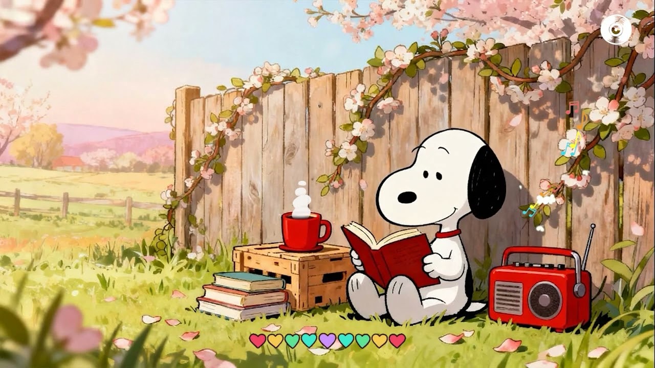 Snoopy Lofi Spring 🌸 Calm Chill Beats for Study / Work / Sleep
