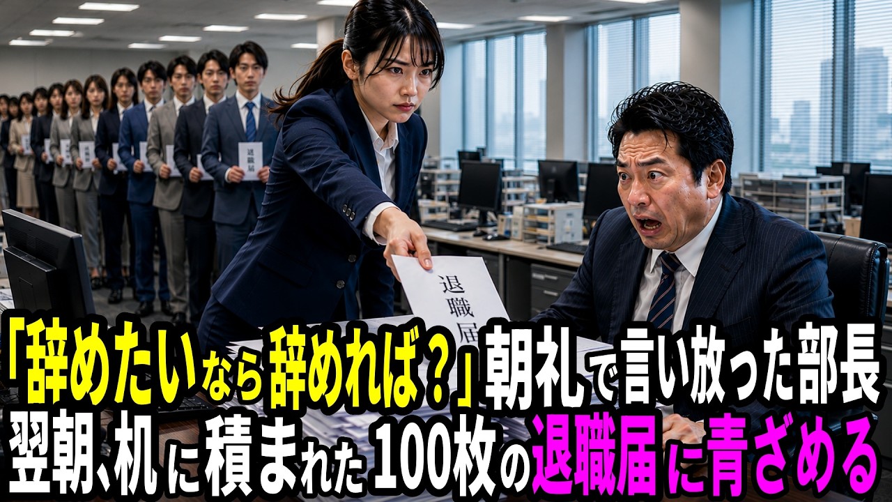 私はあの時、自分の手帳をゴミ箱に捨てた上司に「大した母親じゃなかったんだな」と言われた。母はこの会社の顧客満足度業界1位の基準を作った人なのに。その上司は朝礼で100人の前で叫んだ。「やめたいならやめれば。お前らの代わりなんていくらでもいる」と。私は何も言い返さなかった。ただその言葉を胸にしまい、静かに決意した。100人が下を向いたまま、ひとりずつ顔を上げ始めた夜のこと。その翌朝、上司を待っ...