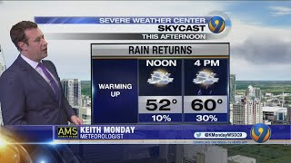 Monday morning forecast update from meteorologist Keith Monday