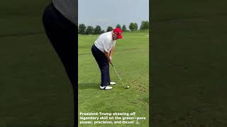 President Trump showing off legendary skill on the green — pure power, precision, and focus! ❤️