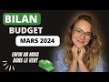 Bilan budget mars 2024  hte de commencer avril  bonne rentabilit en bourse