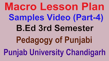 Macro lesson plans part 4 pedagogy of punjabi b.ed 3rd semester punjab university chandigarh