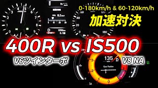 加速対決スカイライン400R Vs Is500V6ツインターボ Vs V8 Naの真剣勝負0-100Kmh & 60-100Kmh比較