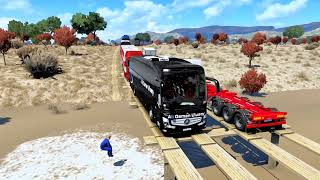 Bus Driving on Extremely Risky And Muddy Roads | ETS2 Dangerous Driving Gameplay