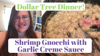 Shrimp Gnocchi with Cream Garlic Sauce - Dollar Store Dinner Challenge
