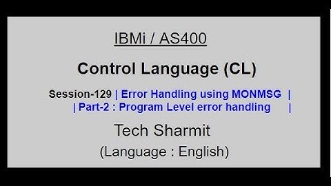 Error handling  (MONMSG) (Part-2) | IBM i | AS400 | CLLE | cl programming in IBM i  |