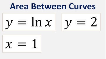 Find the area between the curves y = ln x , y = 2 and x = 1