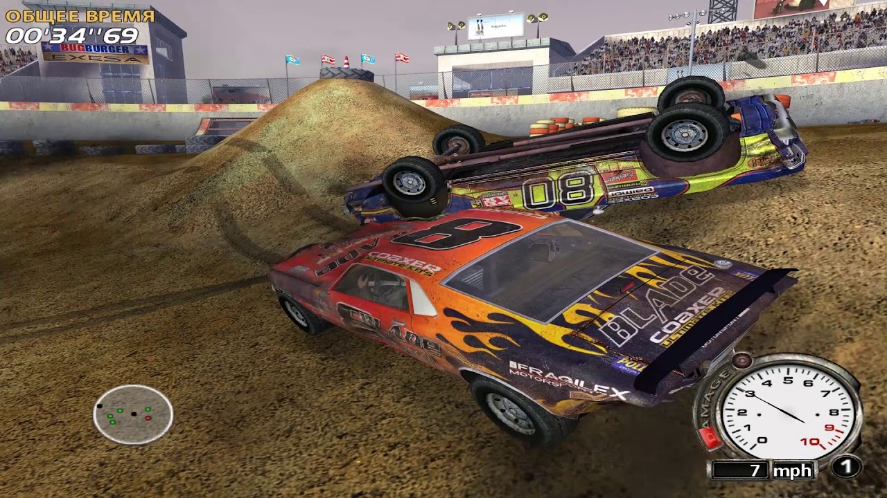 Прохождение FlatOut. Каскадерские трюки - Demolition Sandpit (Гонки на выживание)