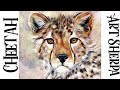 CHEETAH FACE AND EYES Beginners Learn to paint Acrylic Tutorial Step by Step