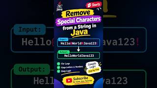 Remove Special Characters from a String in Java 🔥 | Easy Coding Logic #Shorts