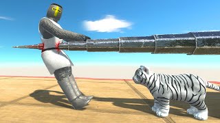 Giant Spike Protecting White Kitten  Animal Revolt Battle Simulator