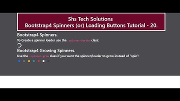 Bootstrap4 Tutorial For Beginners - 20 | Bootstrap4 Spinners | Bootstrap4 Loaders Tutorial