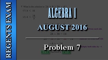 Regents Exam | Algebra I (Common Core) | August 2016 | Problem 7 of 37