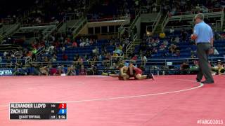 132 Quarterfinal - Zach Lee (Wisconsin) vs. Alexander Lloyd (Minnesota)