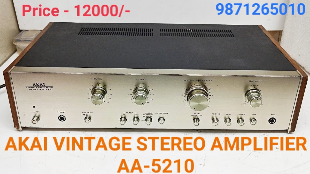AKAI VINTAGE STEREO AMPLIFIER AA-5210 Price - 12000/- Only Contact No ...