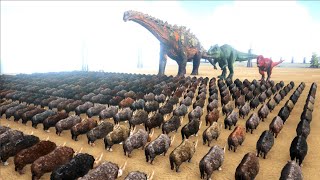 1000 Rhinos VS ARK Dinosaurs | Cantex