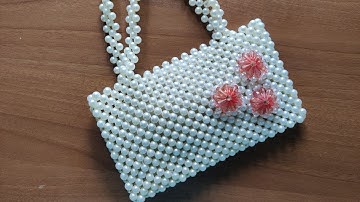 Pearl beaded bag tutorial | new beaded bag for beginners 🤍❤️