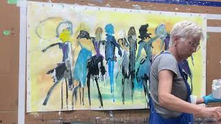 How I paint a loose abstract figure painting.