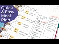 Quick &amp; Easy Meal Plan | Happy Planner
