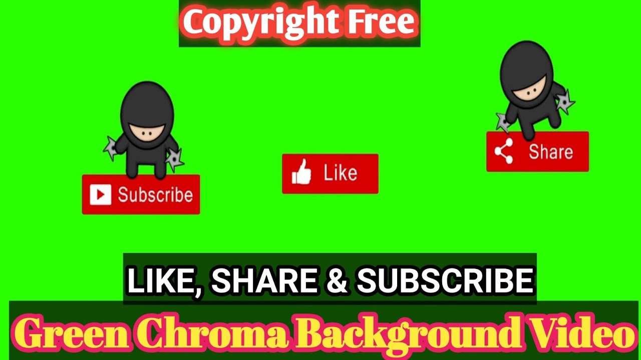 Subscribe Like Share | Green chroma background videos | copyright free ...