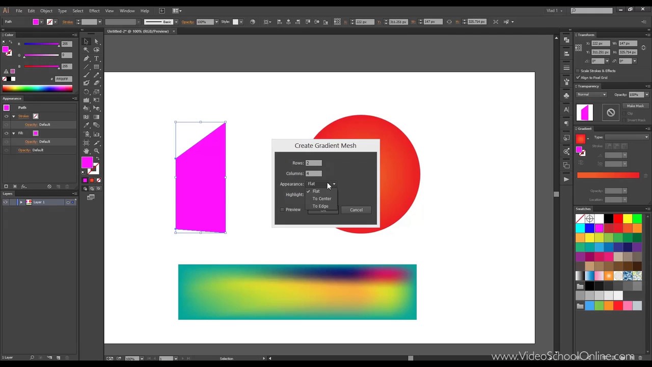 Adobe Illustrator CC Tutorial - Part 17: Gradient Mesh Tool - YouTube
