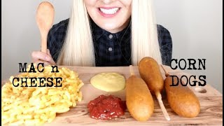 Corn Dogs And Mac And Cheese Asmr Eating Sounds No Talking