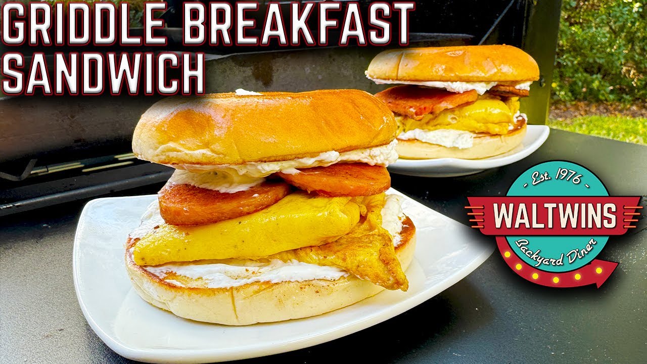 Lighter Griddlecake Breakfast Sandwiches - Emily Bites