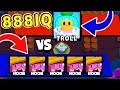 ТРОЛЛЬ 888 IQ vs НУБЫ !! Смешные Моменты Brawl Stars #51