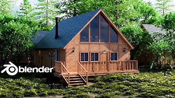 Forest Cabin In Blender Free Project File #blender #3d