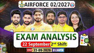 Airforce 2 2027 Exam Analysis | 22 Sep Shift 2nd | Airforce 2nd Shift Paper Review & Answer Key