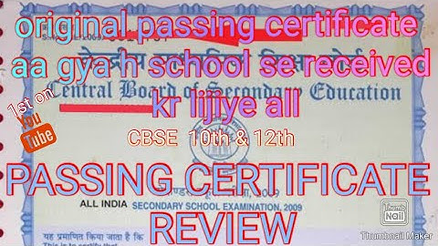 CBSE original PASSING* CERTIFICATE* MILNE LGA SCHOOL se [10th &12th ]