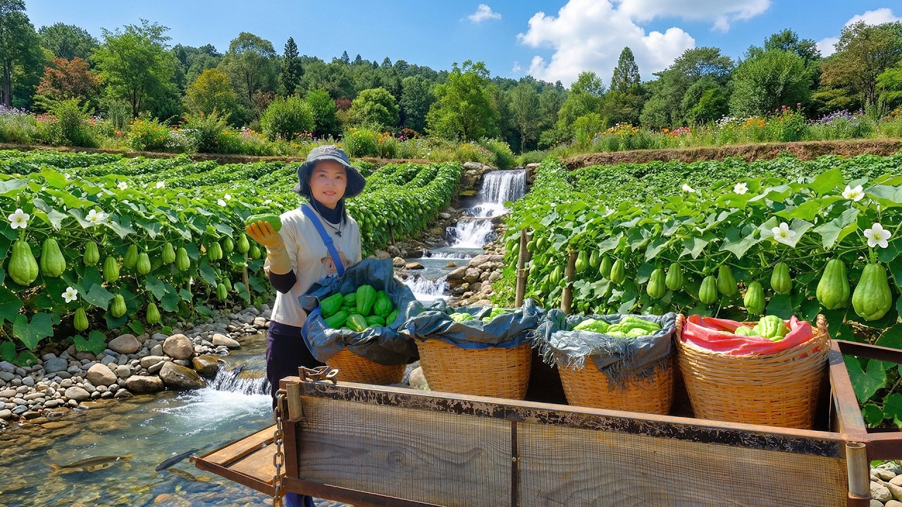 Harvest Chayote – Sell At The Market – Buy An Old Wooden Cabinet, Sprout Chayote From The Fruit