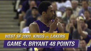 Sacramento Kings vs LA Lakers Game 4 Full Highlights - West SemiFinals 2001 HD - Bryant 48 points