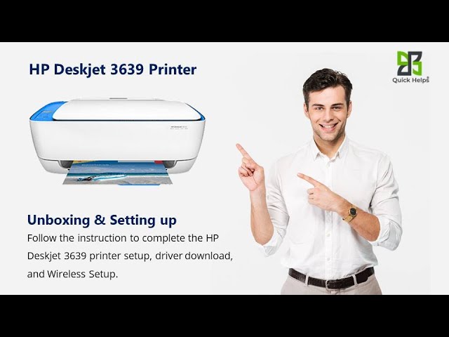 Unbox HP Deskjet 3639 printer Wi-Fi setup -